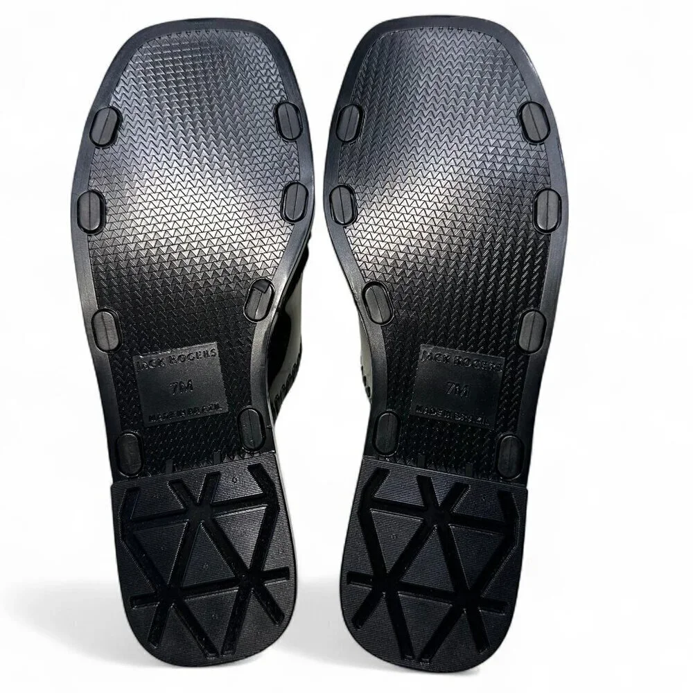 JACK ROGERS Sloane X Band Jelly Sandals, Black, Sz 7, NEW IN BOX